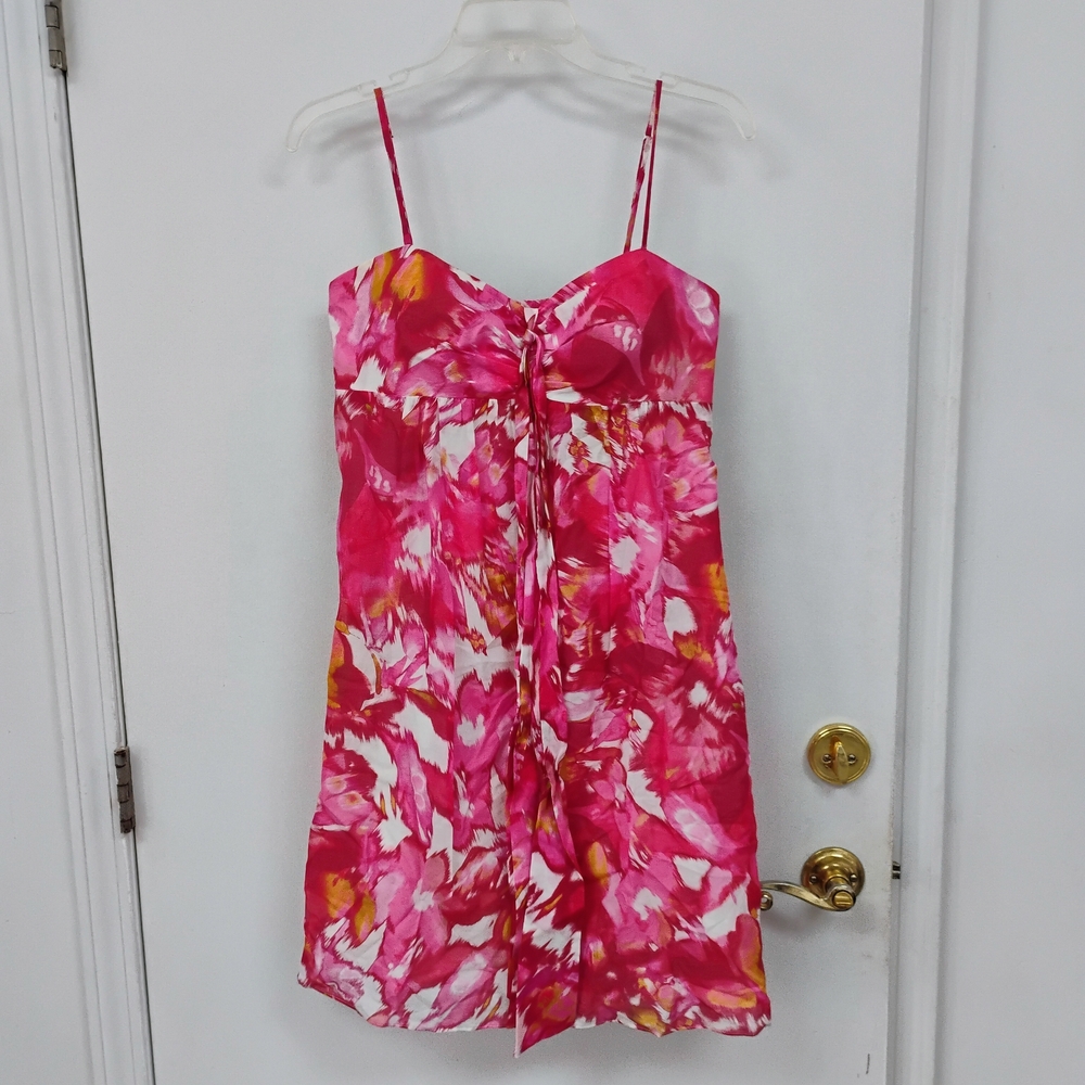 OC by Oleg Cassini Pink Floral Mini Dress Size 10